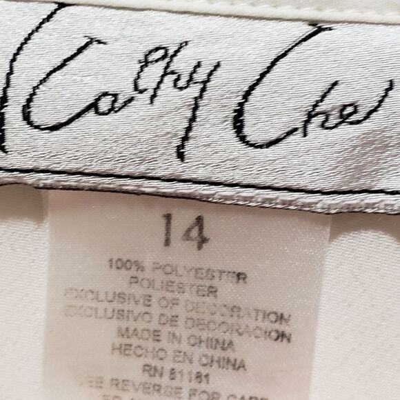 Kathy Che Button front blouce, ivory, 14 - Picture 4 of 4